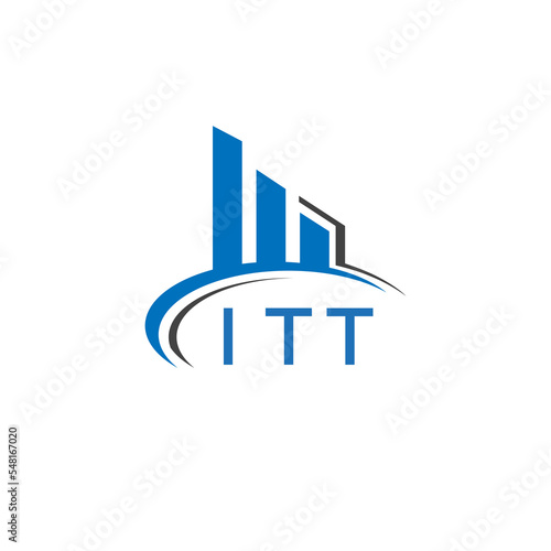 ITT letter logo. ITT blue image. ITT Monogram logo design for entrepreneur and business. ITT best icon.	
