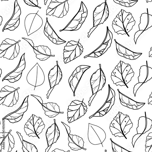 Leaves seamless pattern. Abstract spring background. Watercolor illustration foliage © VasilisaStArt