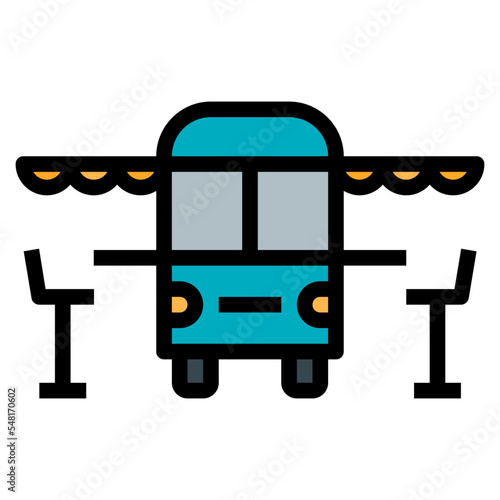 bistro food truck filled outline icon