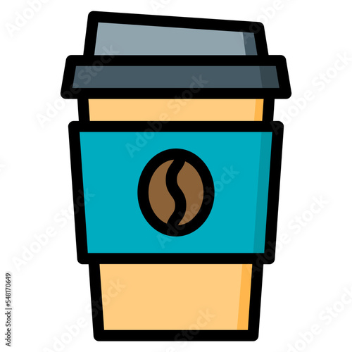 coffee food truck filled outline icon