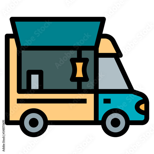 kebab food truck filled outline icon