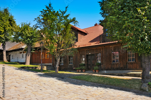 Historic wooden buildings. Lanckorona, Lesser Poland Voivodeship, Poland. photo