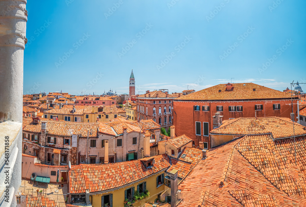 Italia Roof Top View across mediterrean Venezian old town 