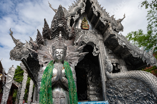  Wat Srisuphan in Chiang Mai Thailand,Church built from silver.