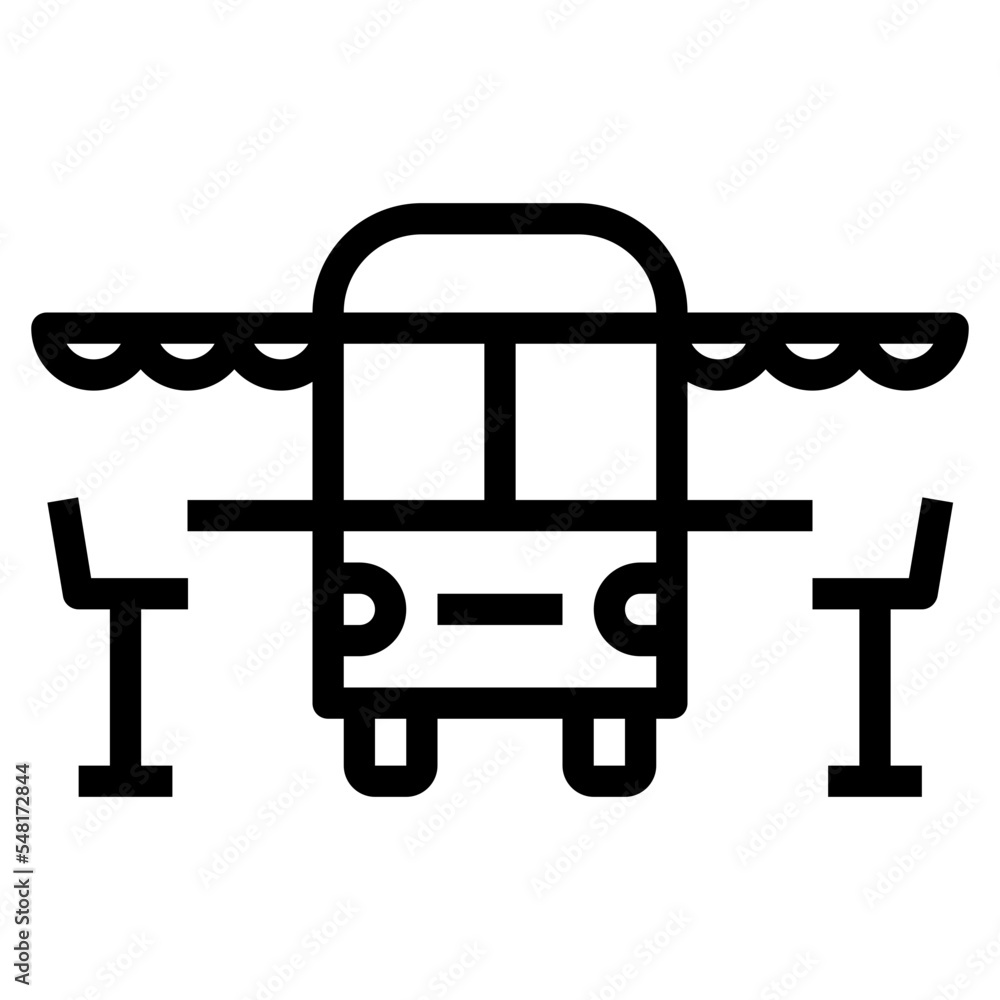 bistro food truck outline icon