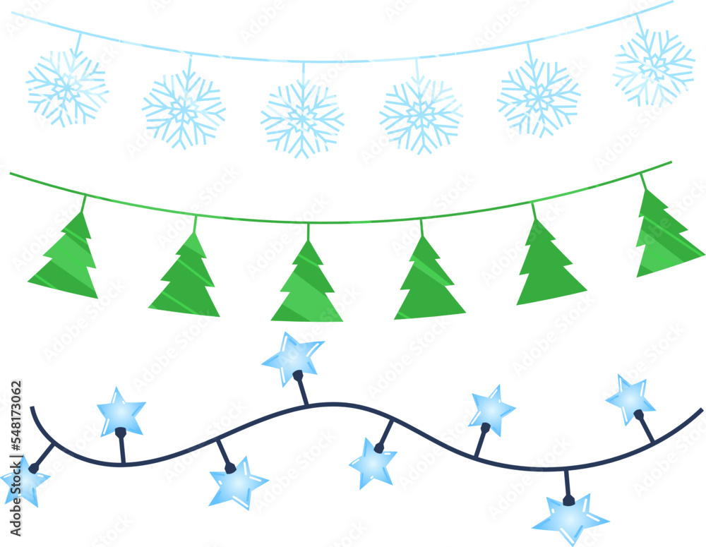 Christmas tree balls toy for decoration, new year design vector illustration.