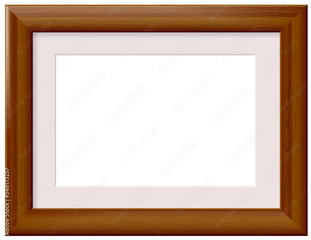 Photo Realistic Natural Wooden Frame And Passe-partout Template Photo Realistic Natural Wooden Frame And Passe-partout Template