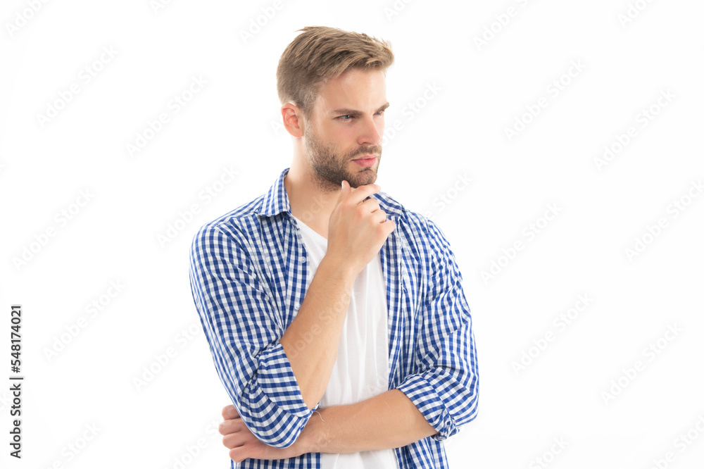 portrait of young unshaven man isolated on white background. unshaven man portrait of young unshaven man isolated on white background. unshaven man