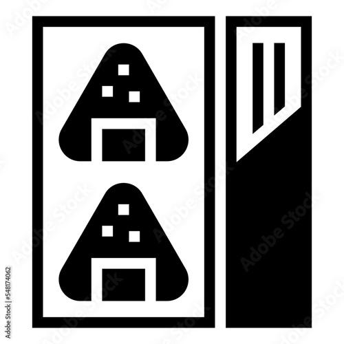 onigiri food truck glyph icon