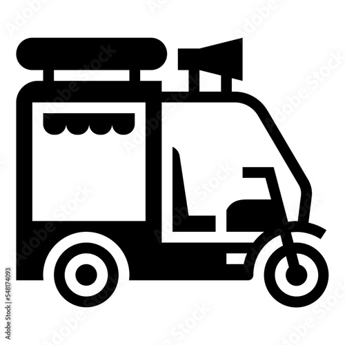 rickshaw food truck glyph icon