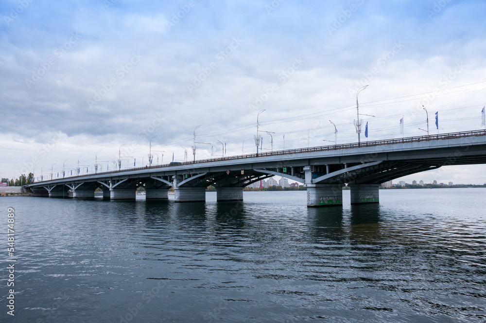 Voronezh, Russia, October 13, 2022: Voronezh Reservoir, Chernavsky Bridge in autumn Voronezh, Russia, October 13, 2022: Voronezh Reservoir, Chernavsky Bridge in autumn