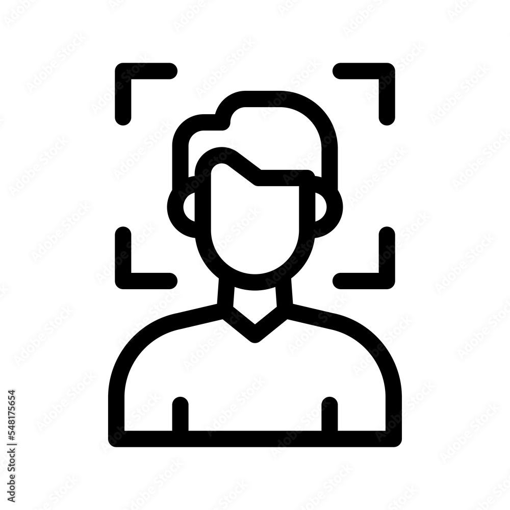 face scan line icon illustration vector graphic face scan line icon illustration vector graphic