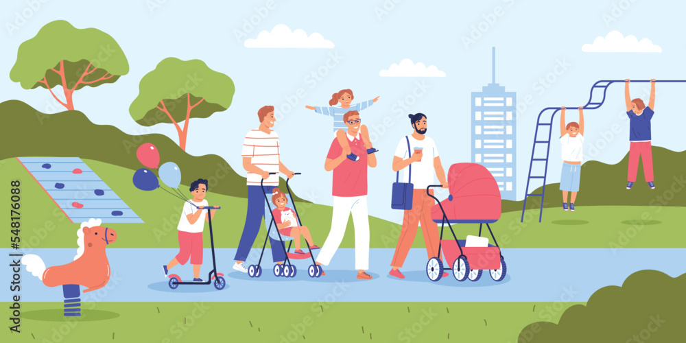 Flat Fathers Illustration Flat Fathers Illustration
