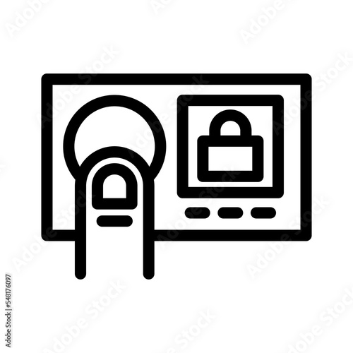 fingerprint identification line icon illustration vector graphic