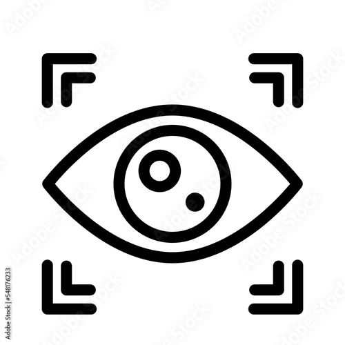 eye recognition line icon illustration vector graphic