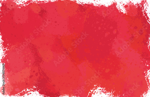 red watercolor background illustration of grunge watercolor stains.
