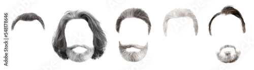 Set of different man's hair...