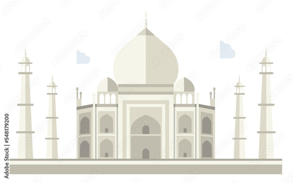 Taj Mahal flat design style object
