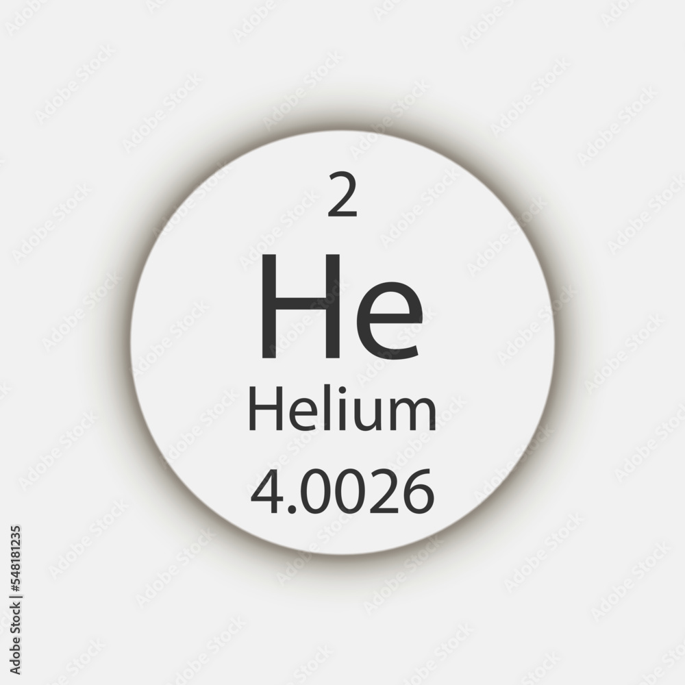 Helium symbol. Chemical element of the periodic table. Vector illustration. Helium symbol. Chemical element of the periodic table. Vector illustration.