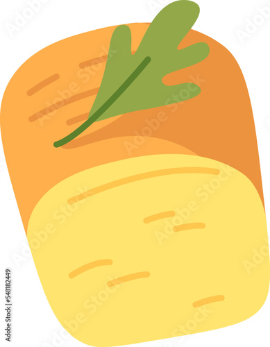 Garlic bun flat icon Tasty fragrant bread for borscht