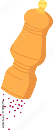 Manual pepper grinder flat icon Borscht spices