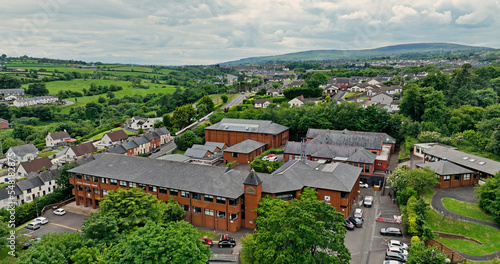 Aerial photo of the Larne Grammar School in Larne Co Antrim Northern Ireland