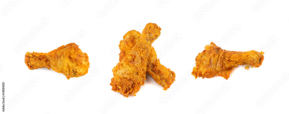 Chicken Legs Isolated, Fry Breaded Drumstick, Deep Fried Chicken Pieces Chicken Legs Isolated, Fry Breaded Drumstick, Deep Fried Chicken Pieces