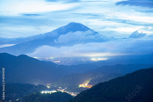 Obraz na płótnie Mt.Fuji and night view w salonie