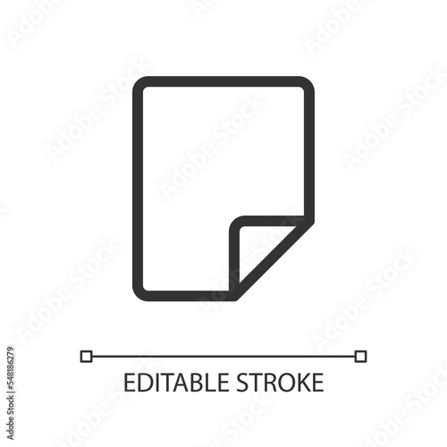 Document pixel perfect linear ui icon. Upload file to translate. Machine translation. GUI, UX design. Outline isolated user interface element for app and web. Editable stroke. Arial font used