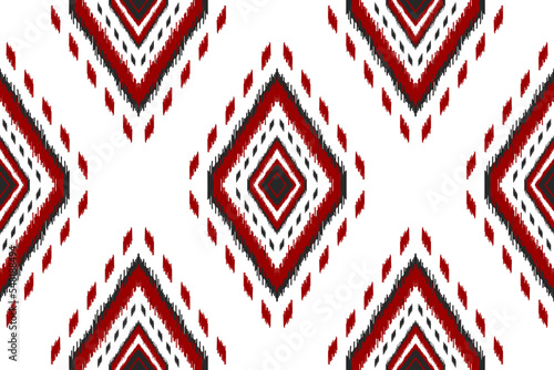 Beautiful ethnic ikat art. Seamless pattern in tribal. Aztec geometric ornament print. Design for background, wallpaper, illustration, fabric, clothing, carpet, textile, batik, embroidery.