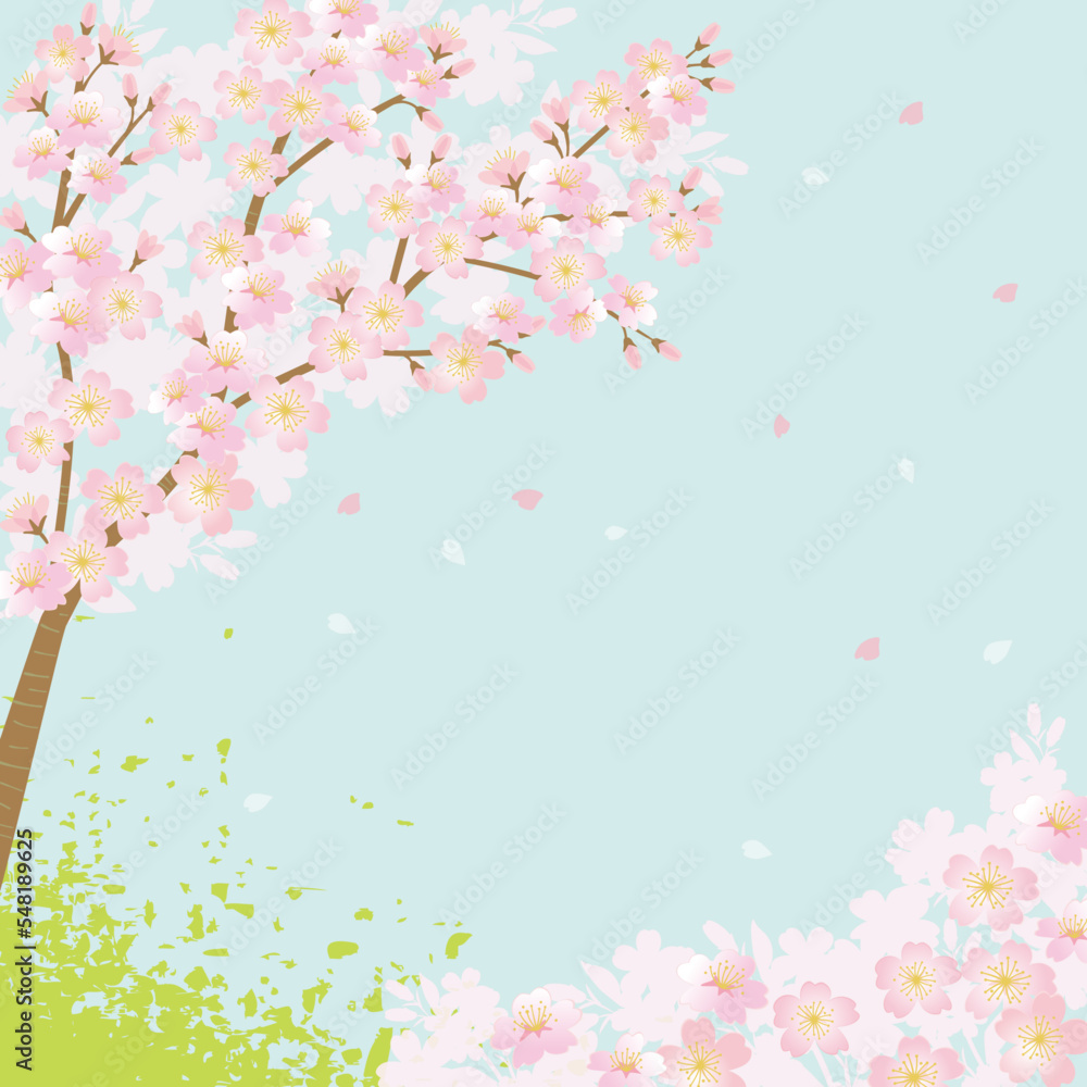 Cherry blossom tree background illustration