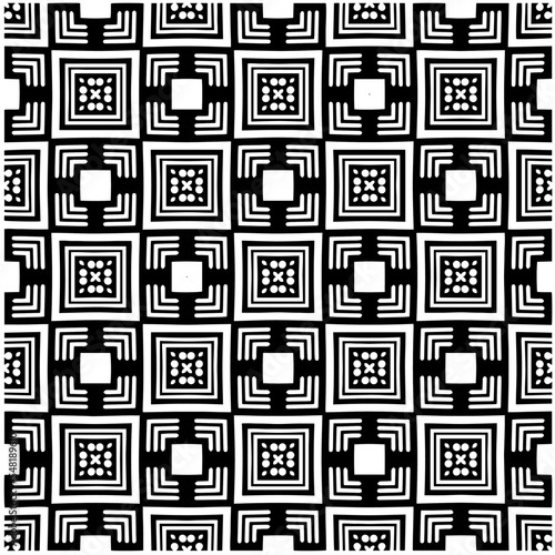 Design seamless monochrome geometric pattern. Abstract background. Vector art.Perfect for site backdrop, wrapping paper, wallpaper, textile and surface design.  © t2k4