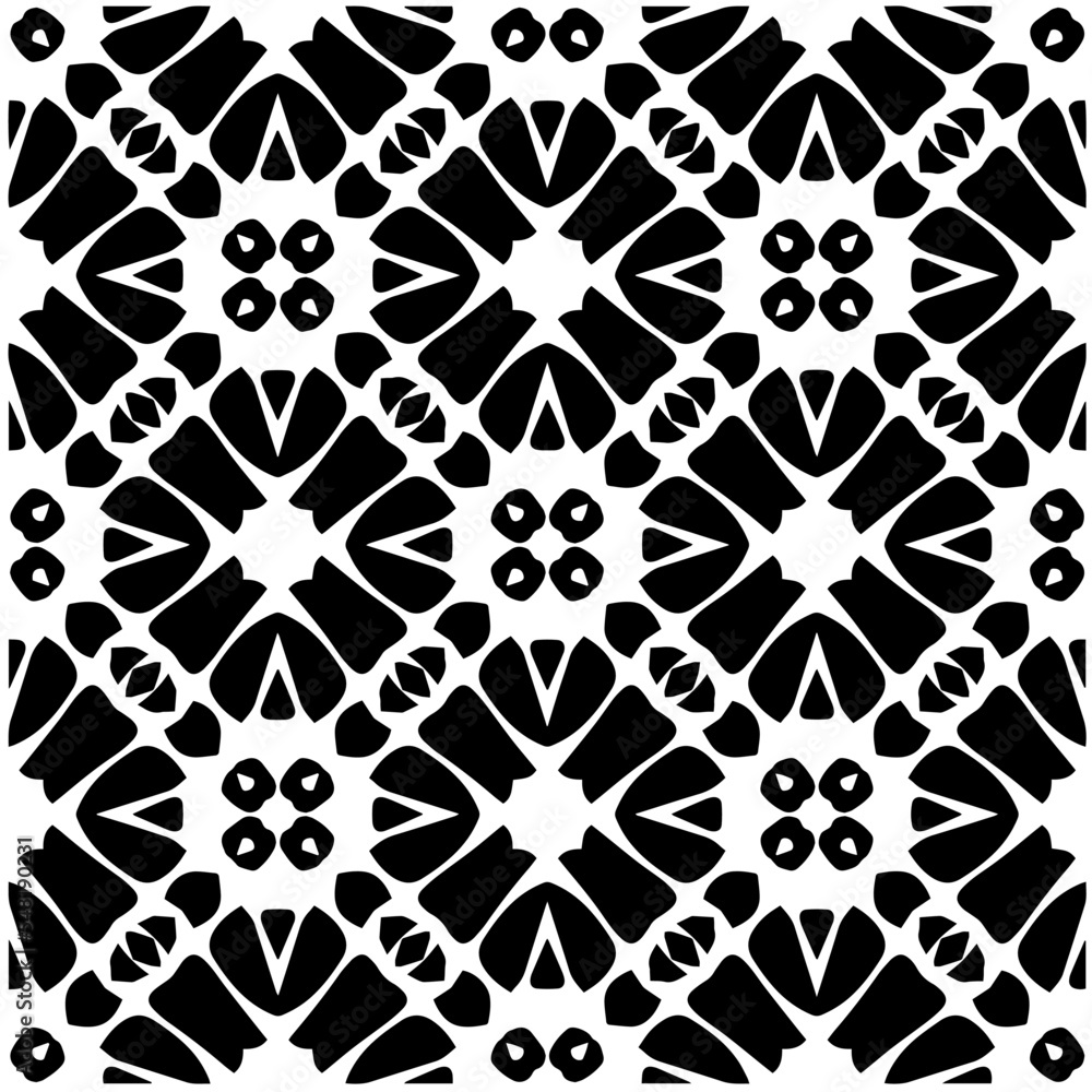 Fototapeta premium Design seamless monochrome geometric pattern. Abstract background. Vector art.Perfect for site backdrop, wrapping paper, wallpaper, textile and surface design. 