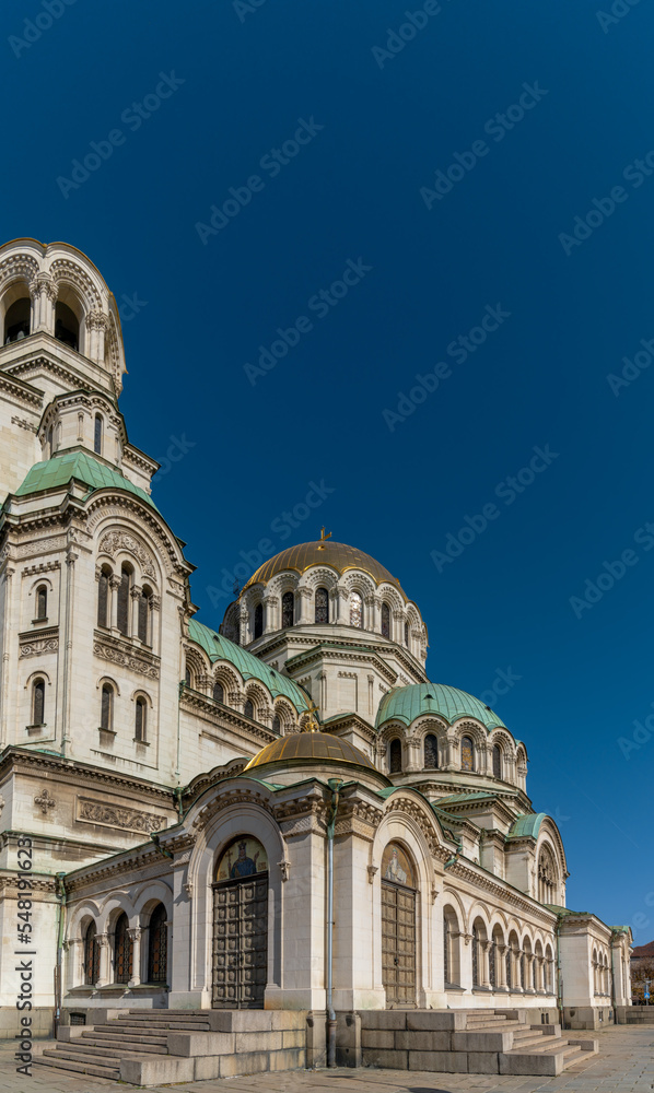 detail view of the Saint Alexander Nevsky Cathedral in downtown Sofia