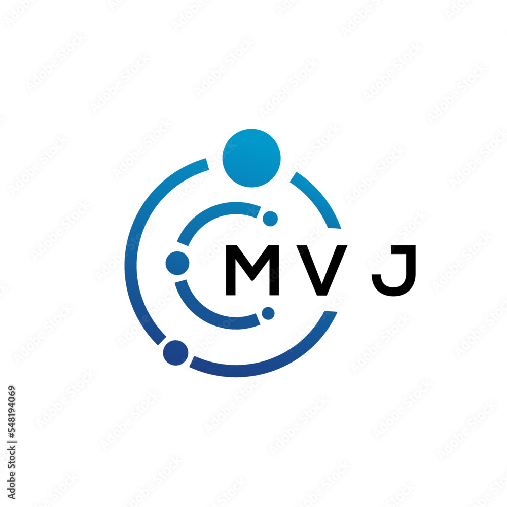 MVJ letter technology logo design on white background. MVJ creative initials letter IT logo concept. MVJ letter design. MVJ letter technology logo design on white background. MVJ creative initials letter IT logo concept. MVJ letter design.