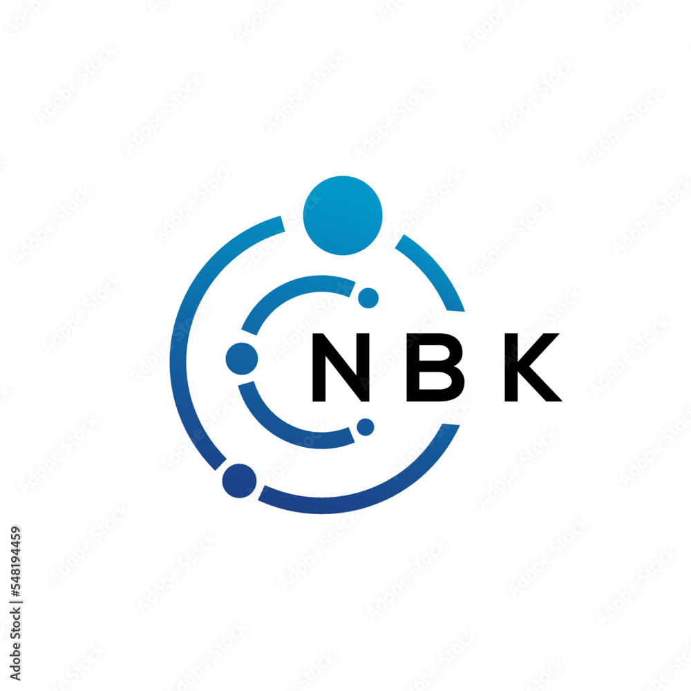 NBK letter technology logo design on white background. NBK creative initials letter IT logo concept. NBK letter design. NBK letter technology logo design on white background. NBK creative initials letter IT logo concept. NBK letter design.