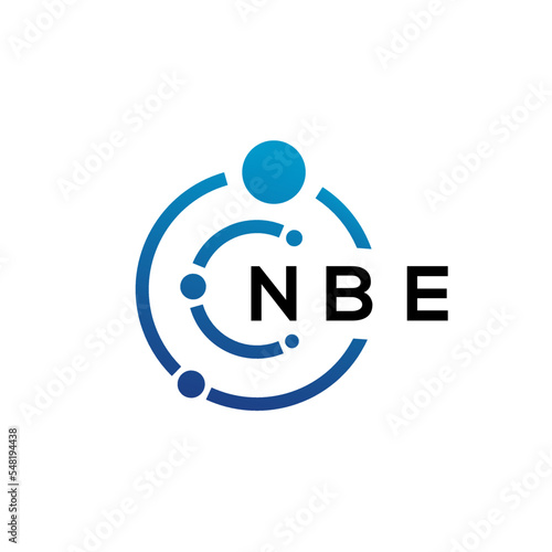 NBE letter technology logo design on white background. NBE creative initials letter IT logo concept. NBE letter design. photo