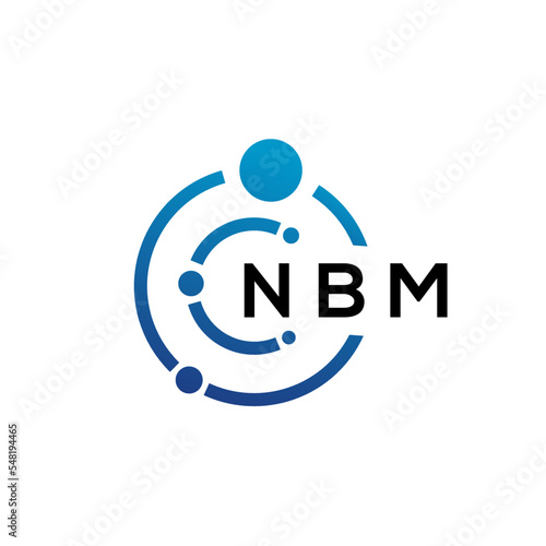 NBM letter technology logo design on white background. NBM creative initials letter IT logo concept. NBM letter design.