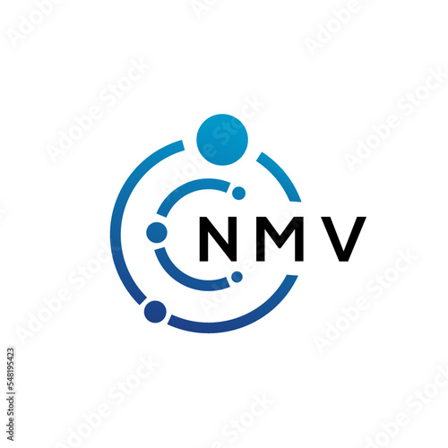 NMV letter technology logo design on white background. NMV creative initials letter IT logo concept. NMV letter design. photo