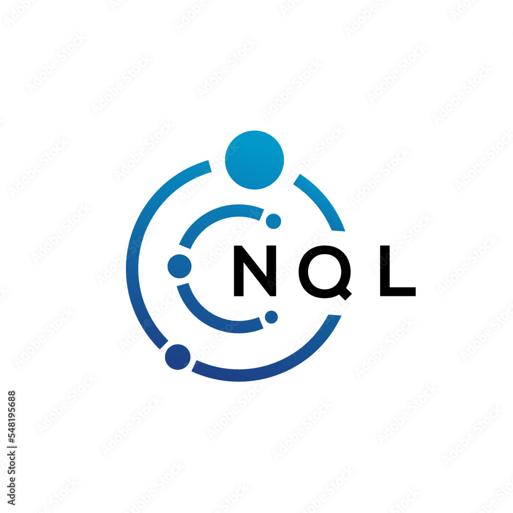 NQL letter technology logo design on white background. NQL creative initials letter IT logo concept. NQL letter design. NQL letter technology logo design on white background. NQL creative initials letter IT logo concept. NQL letter design.