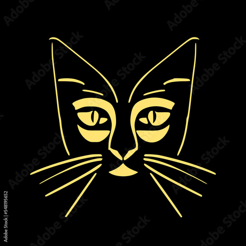 Portrait of a cat. Vector illustration. Minimalism style.