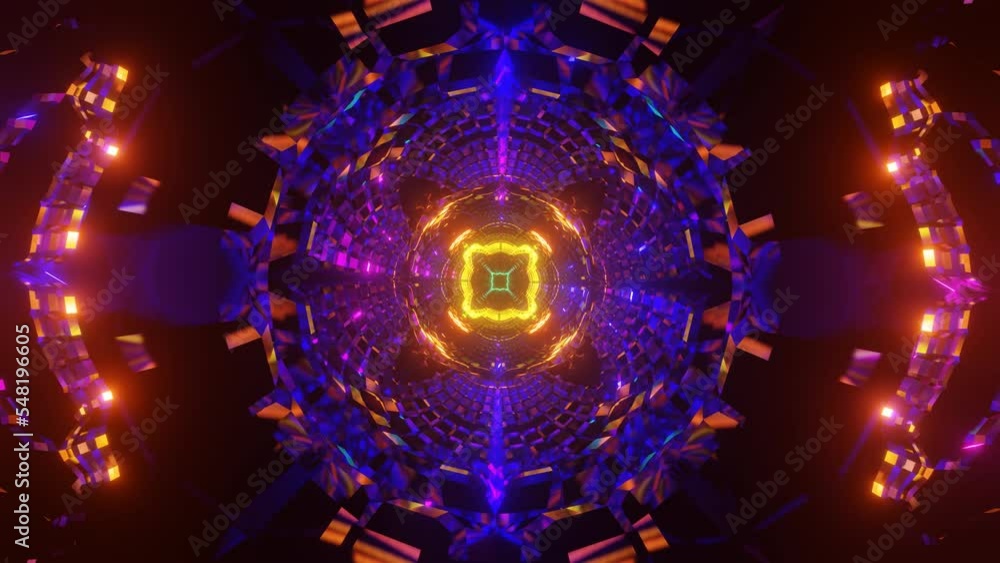 Modern colorful trippy pattern animation with throbbing light. 3D graphics for music stage transition, shows, retro, hitech. Modern colorful trippy pattern animation with throbbing light. 3D graphics for music stage transition, shows, retro, hitech.