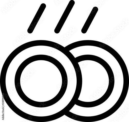 dishwasher icon. Isolated vector black outline stamp label rounded badge product tag on transparent background. Symbol.