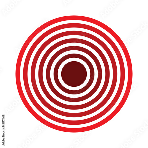 Pain Icon, Painful Spot Mark, Ache Symbol, Painkiller Target, Pain Pointing Sign, Red Circle Illness Location