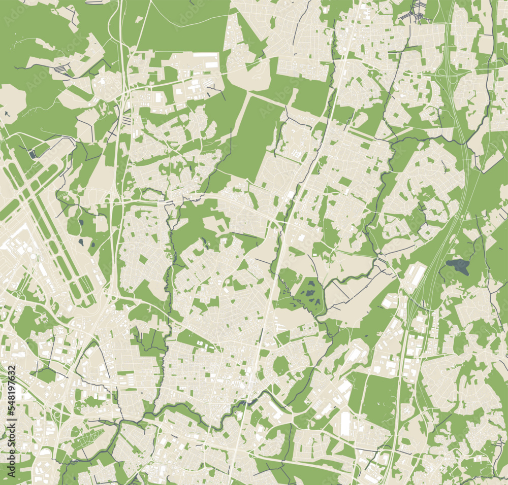 map of the city of Vantaa, Finland