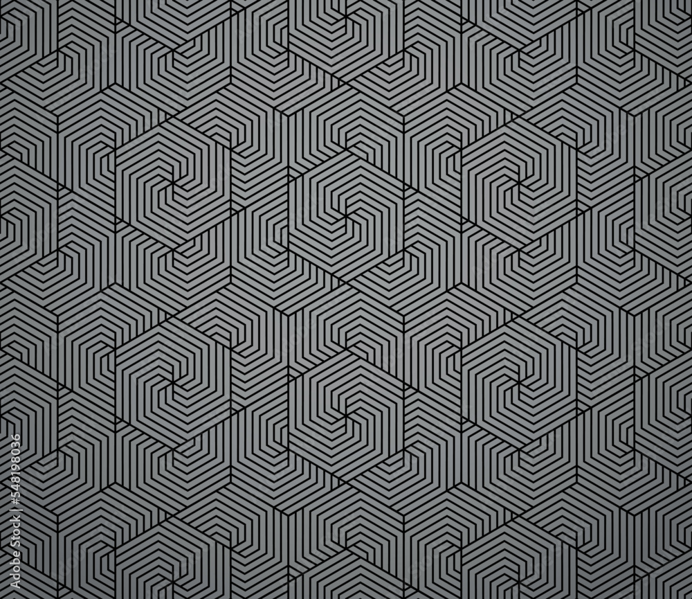 Abstract geometric pattern with stripes, lines. Seamless vector background. Black and gray ornament. Simple lattice graphic design