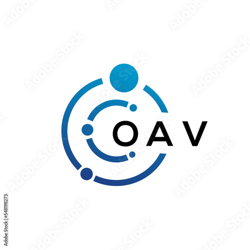 OAV letter technology logo design on white background. OAV creative initials letter IT logo concept. OAV letter design.