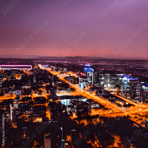 Wallpaper Mural 都会の夜景のイラスト Torontodigital.ca