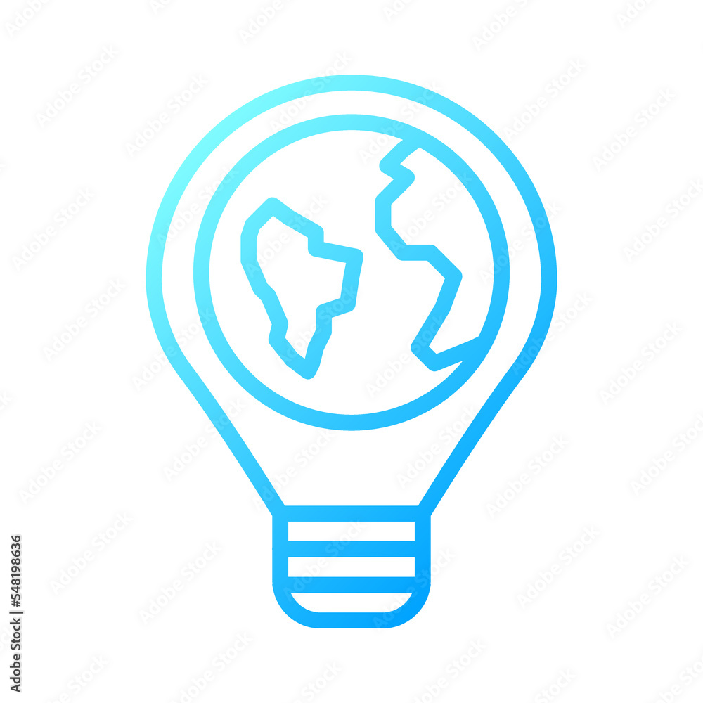 Global innovation pixel perfect gradient linear vector icon. World with lightbulb. Earth globe. Energy sustainability. Thin line color symbol. Modern style pictogram. Vector isolated outline drawing Global innovation pixel perfect gradient linear vector icon. World with lightbulb. Earth globe. Energy sustainability. Thin line color symbol. Modern style pictogram. Vector isolated outline drawing
