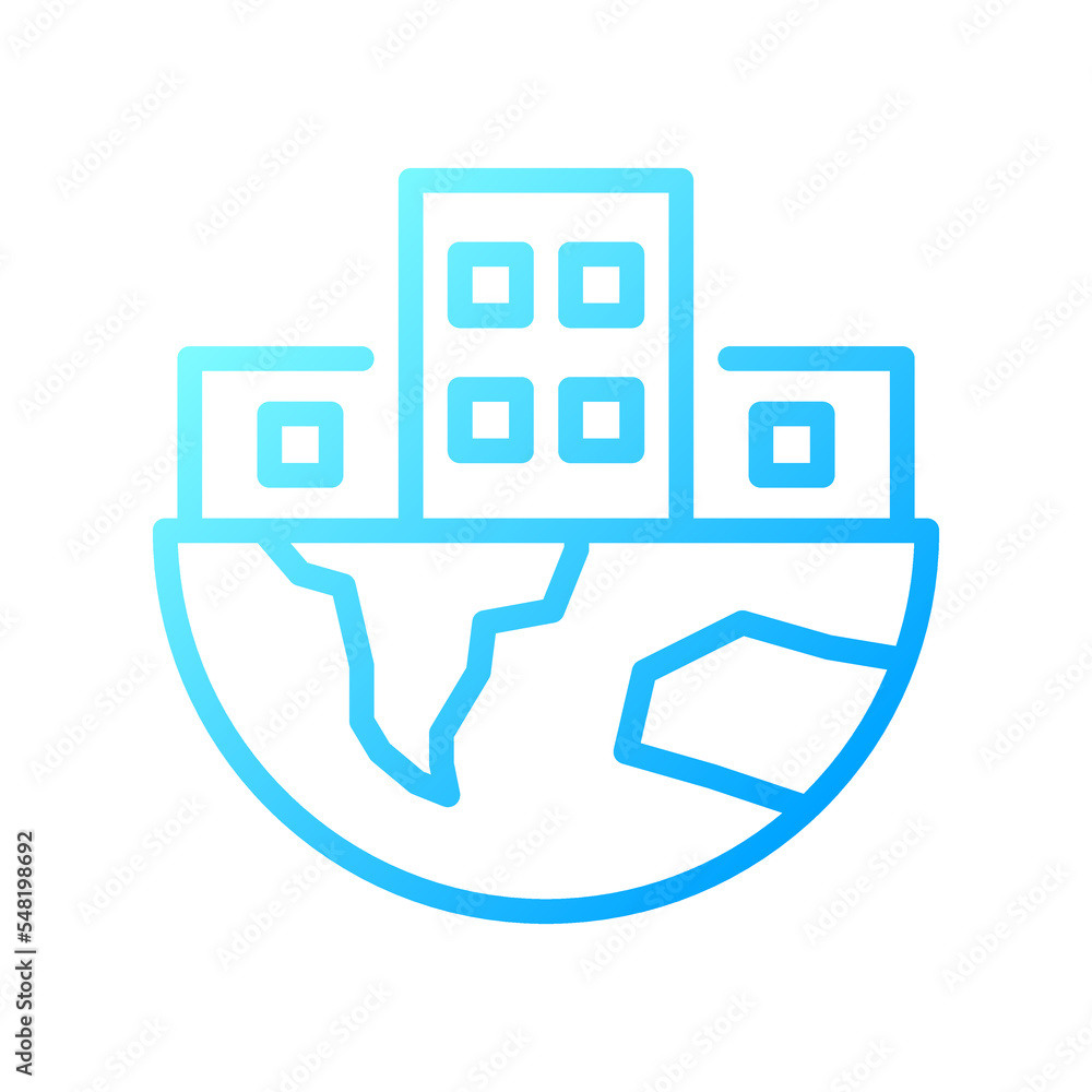 Global infrastructure pixel perfect gradient linear vector icon. World urbanization process. City buildings. Thin line color symbol. Modern style pictogram. Vector isolated outline drawing Global infrastructure pixel perfect gradient linear vector icon. World urbanization process. City buildings. Thin line color symbol. Modern style pictogram. Vector isolated outline drawing